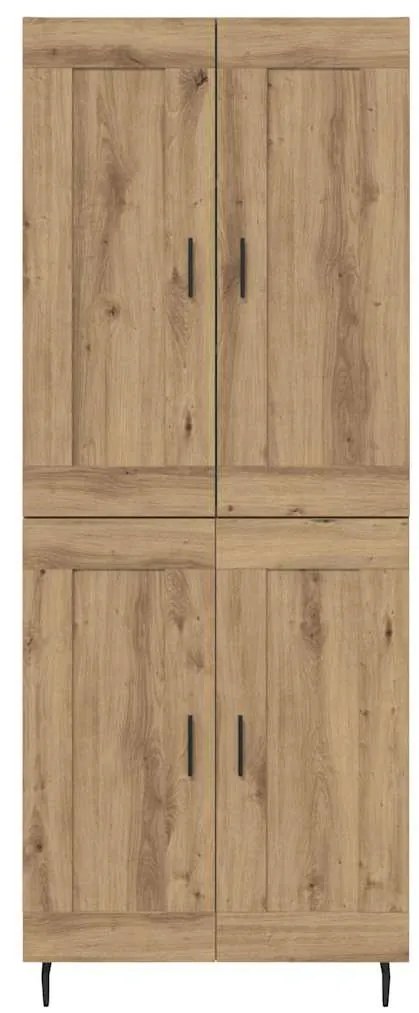 vidaXL Highboard 2 pcs Artisan Oak Σύνθετο Ξύλο και Γυαλί