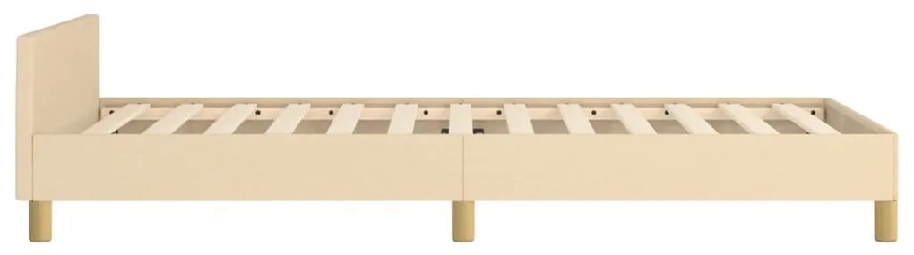 vidaXL Σκελετός Κρεβατιού Χωρίς Στρώμα Κρέμα 90x200 εκ. Υφασμάτινο