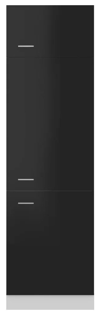 vidaXL Ντουλάπι Ψυγείου Γυαλιστερό Μαύρο 60x57x207 εκ. Μοριοσανίδα