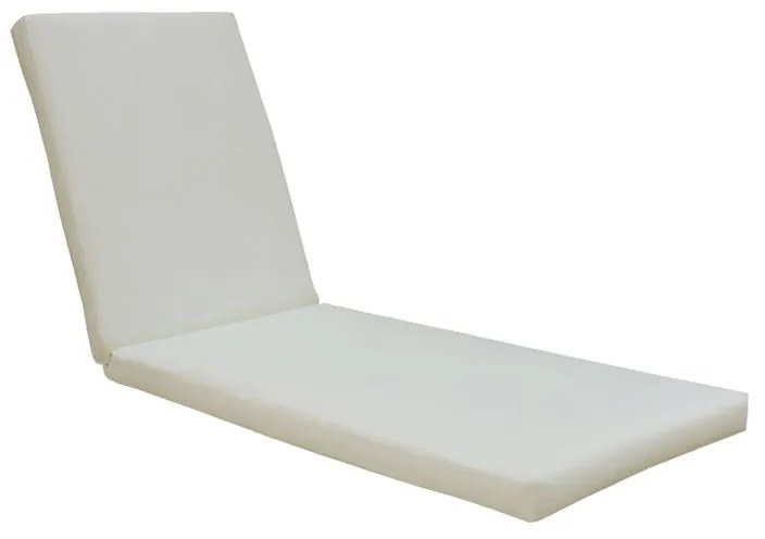 SUNLOUNGER Μαξιλάρι Ξαπλώστρας Ύφασμα Εκρού Water Repellent, Foam+Polyester Φερμουάρ-Velcro 196(78+118)x60x7cm