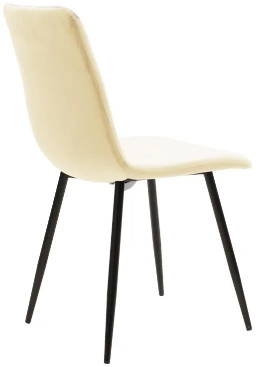 Σετ Τραπεζαρίας Julita-Noor 5 τεμ. MDF Λευκό - Μπεζ ύφασμα Φ80x73εκ. 80x80x73 εκ.