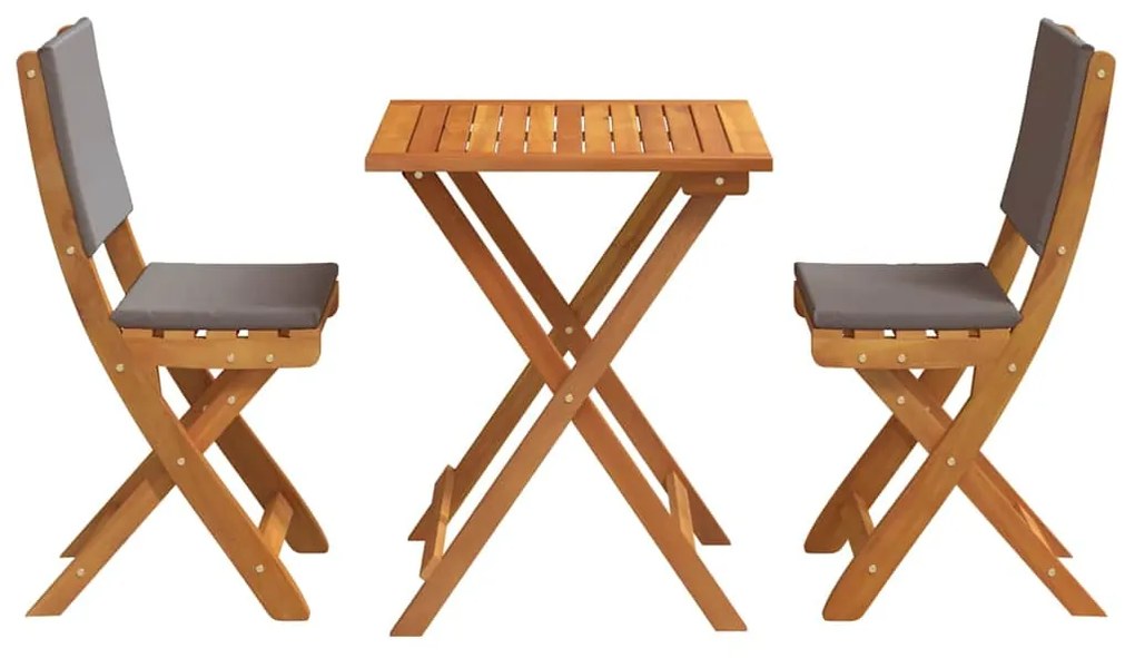 vidaXL Σετ μπιστρό 3 pcs Καφέ Μασίφ ξύλο ακακίας