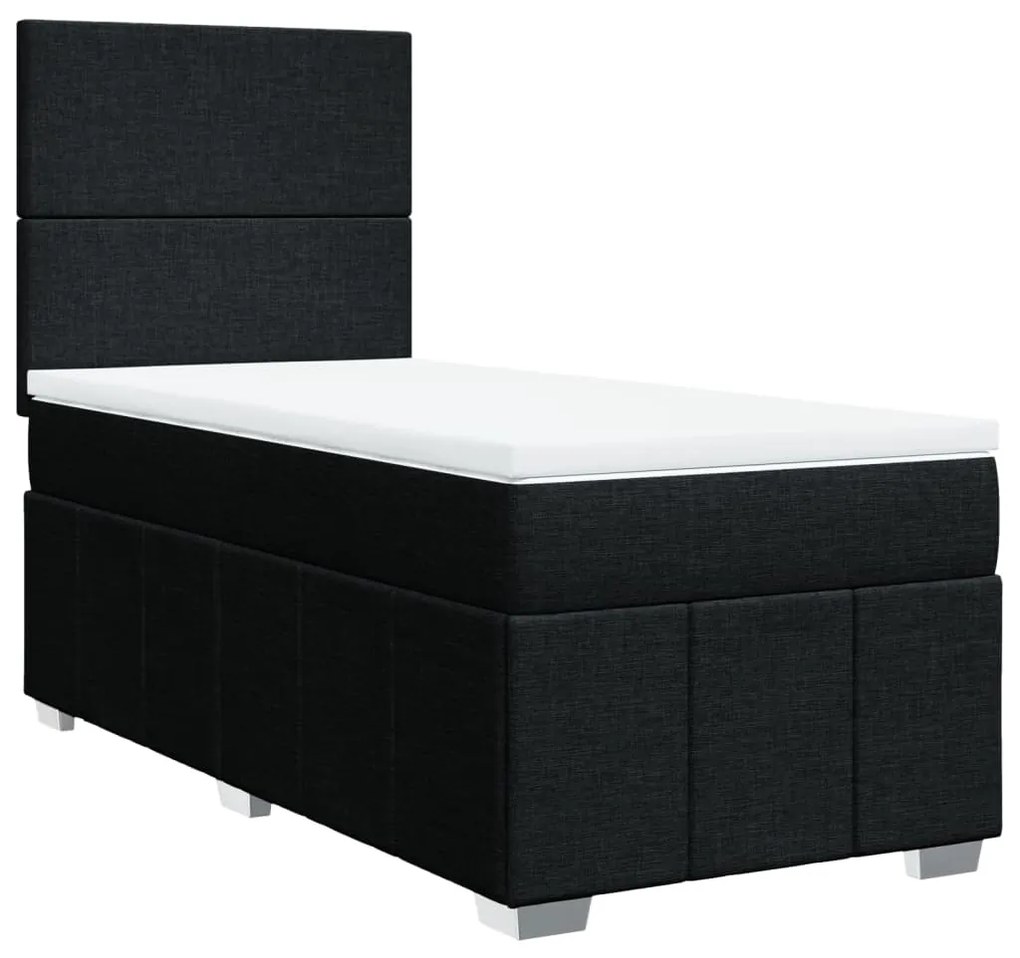 ΚΡΕΒΑΤΙ BOXSPRING ΜΕ ΣΤΡΩΜΑ ΜΑΥΡΟ 100 X 200 ΕΚ. ΥΦΑΣΜΑΤΙΝΟ 3291574