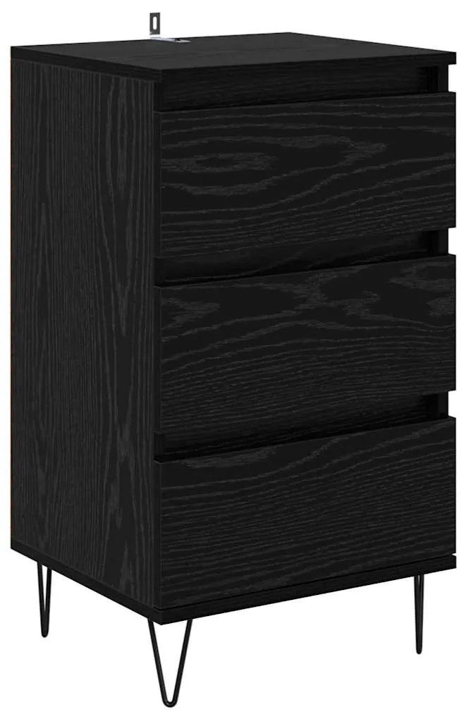 vidaXL Πλαϊνό γραφείο με συρτάρι Μαύρη Οξυά 40 x 35 x 70 εκ.