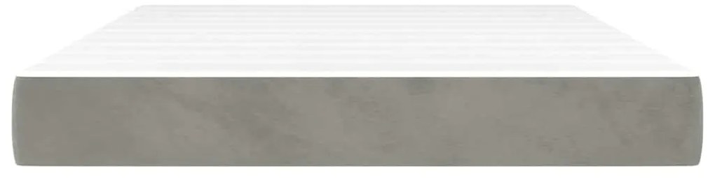 vidaXL Στρώμα με Pocket Springs Ανοιχτό Γκρι 140x220x20 εκ. Βελούδινο