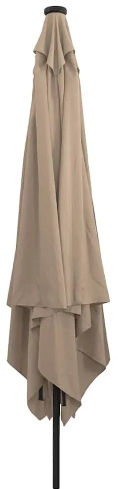 vidaXL Ομπρέλα Κήπου Taupe 295 x 295 x 245 εκ Πολυεστέρας και Χάλυβας