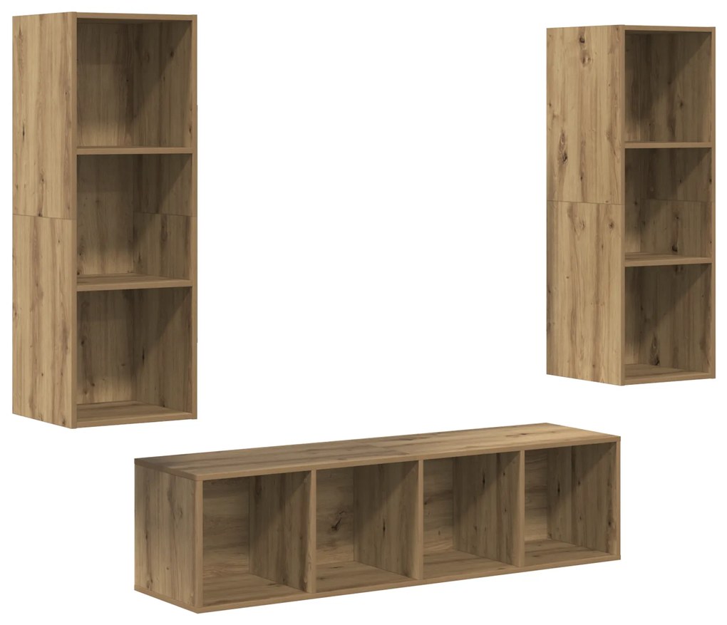 vidaXL Σετ επίπλου τηλεόρασης 3 pcs artisan δρυς 37 x 37 x 142.5 εκ