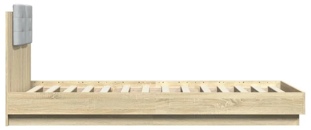 vidaXL Πλαίσιο Κρεβατιού με Κεφαλάρι/LED Sonoma δρυς 100x200 εκ.