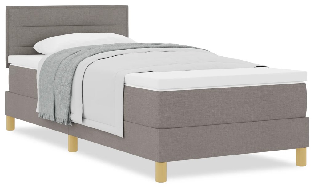 vidaXL Κρεβάτι Box Spring με Στρώμα Ταπεί 90x200 εκ Ύφασμα