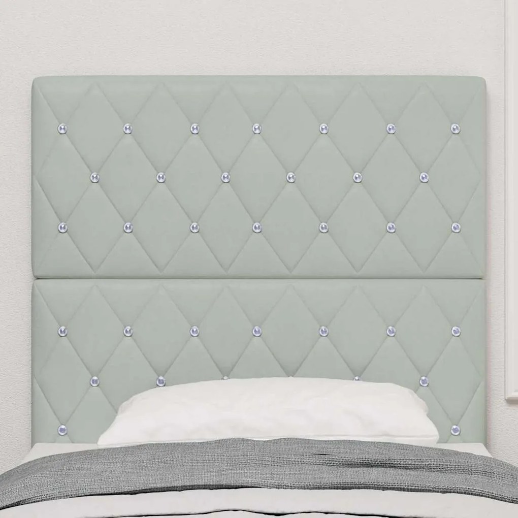 vidaXL Κεφαλάρι με κεφαλάρι Ανοιχτό γκρι 100 cm Τεχνητό Δέρμα