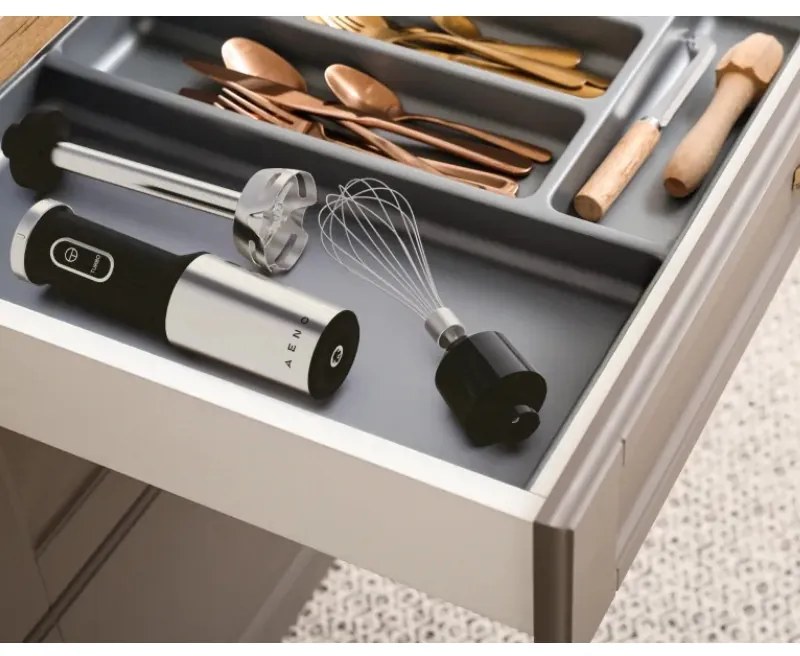 Μπλέντερ, τεμαχιστής και μίξερ 3 σε 1 AENO AHB0004B, 1200W, 0,5 l, 18 στάδια, Turbo, DC μοτέρ, Μαύρο/inox