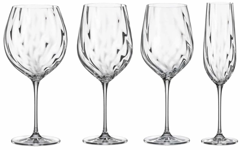 Σετ Κρυστάλλινα Ποτήρια Uria Optic/Cora - Crystal Bohemia – 24τμχ