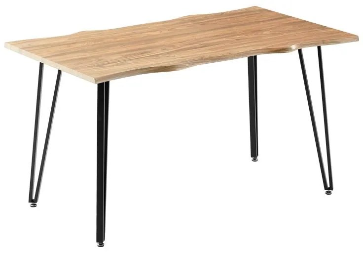 Τραπέζι Izzac επιφάνεια MDF sonoma-πόδι μαύρο μέταλλο 140x80x76εκ 140x80x76 εκ.