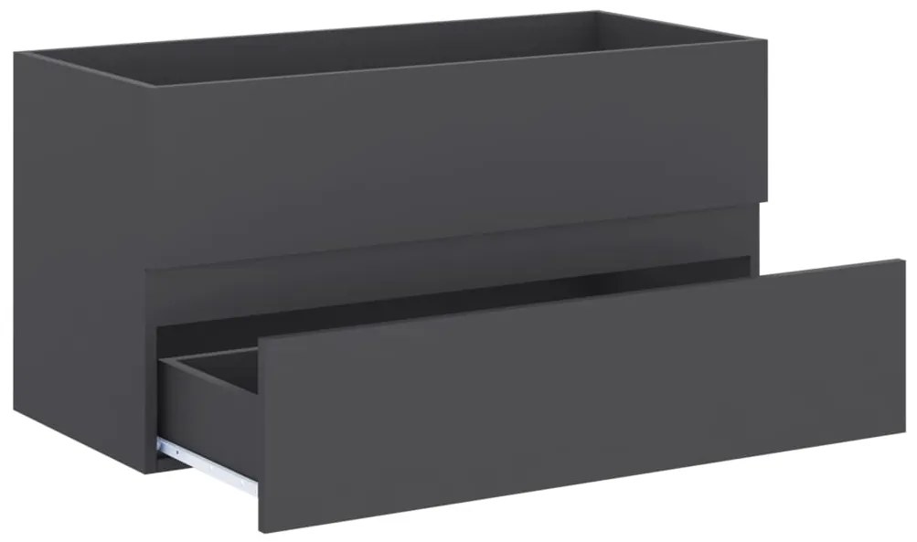 vidaXL Ντουλάπι Νιπτήρα Γκρι 90 x 38,5 x 45 εκ. από Μοριοσανίδα