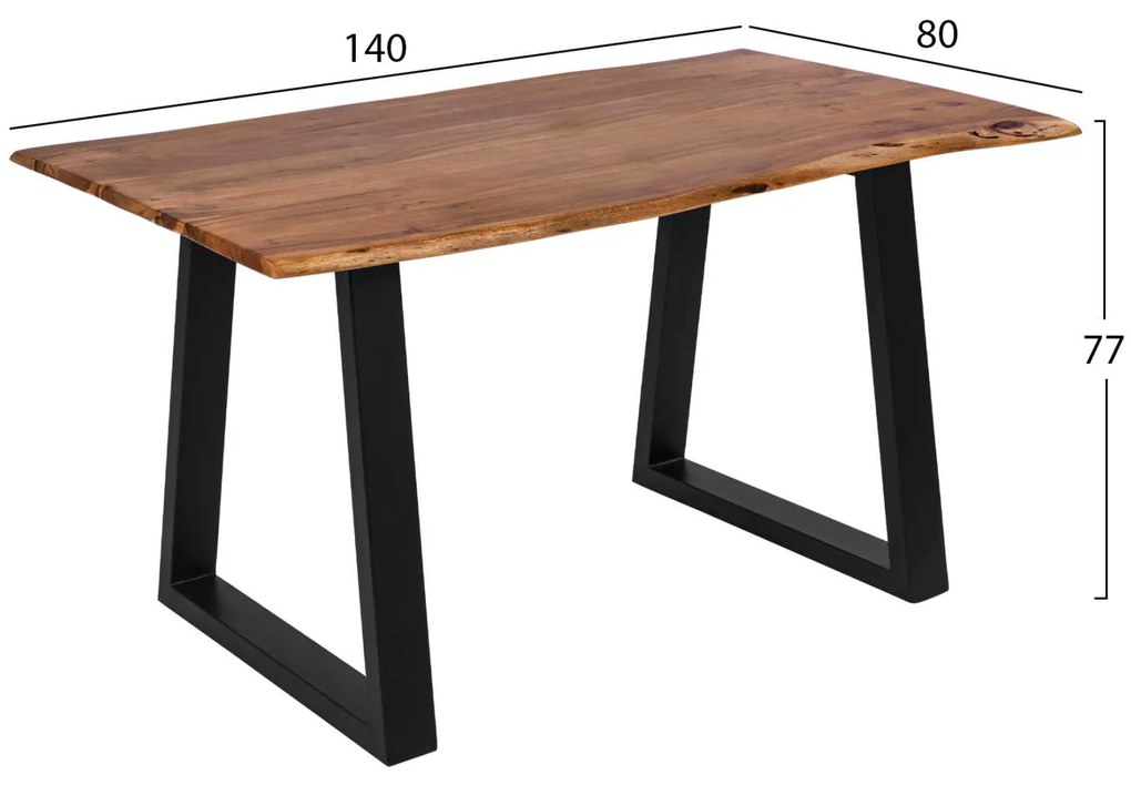 ΤΡΑΠΕΖΙ ΤΡΑΠΕΖΑΡΙΑΣ MONTANA SLIM HM8163.11 ΜΑΣΙΦ ΞΥΛΟ ΑΚΑΚΙΑΣ 140x80x77Υ εκ.