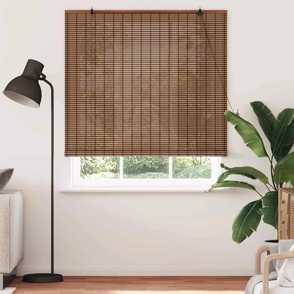 vidaXL Ρολό Παραθύρου με κουρτίνες Καφέ 150 x 220 cm Μπαμπού