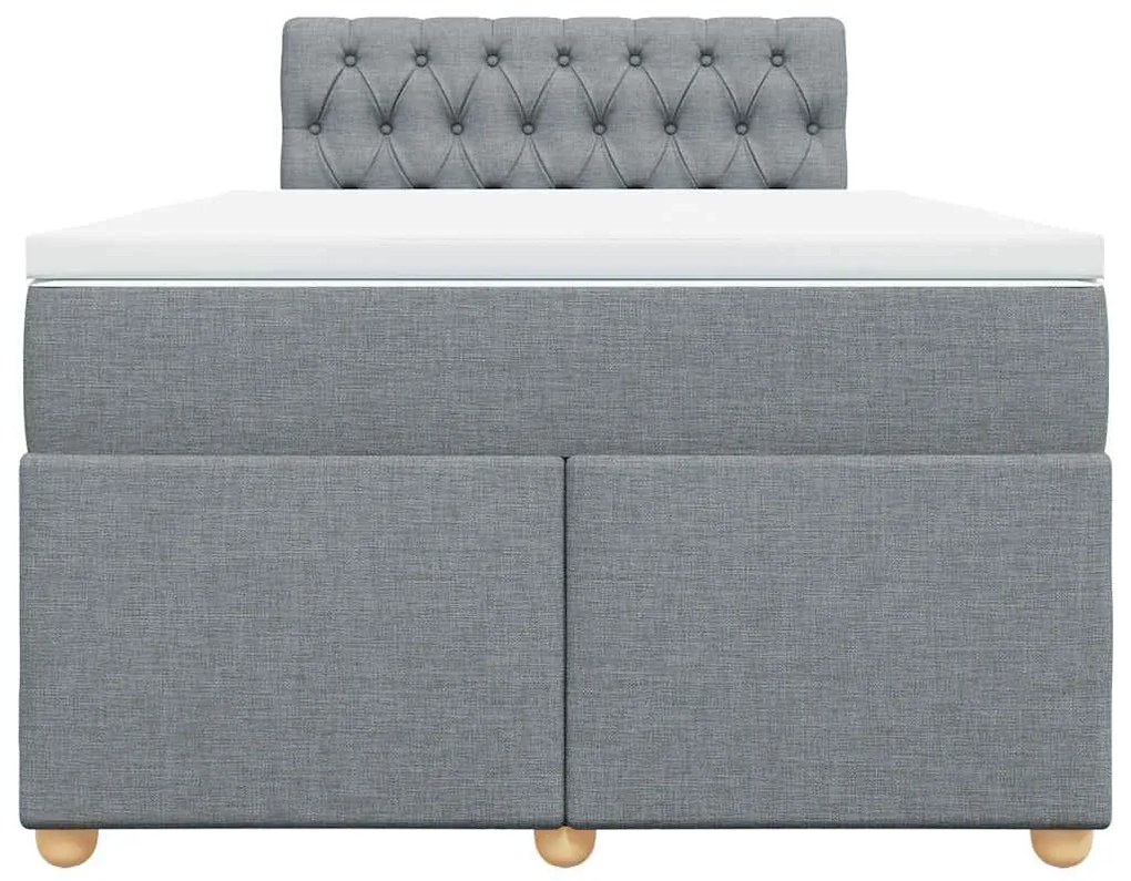 vidaXL Κρεβάτι Boxspring με Στρώμα Ανοιχτό Γκρι 120x190 εκ. Υφασμάτινο