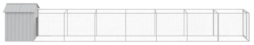 Σπιτάκι Σκύλου με Οροφή Αν. Γκρι 117x813x123εκ. Γαλβαν. Χάλυβας - Γκρι