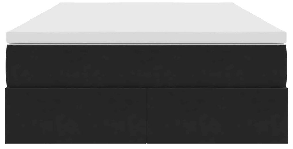 vidaXL Κρεβάτι με αποθηκευτικό χώρο και στρώμα Μαύρο 120 x 190 cm