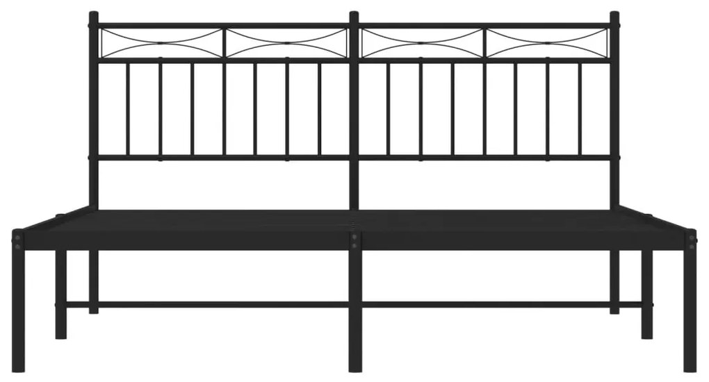 Πλαίσιο Κρεβατιού με Κεφαλάρι Μαύρο 160 x 200 εκ. Μεταλλικό - Μαύρο