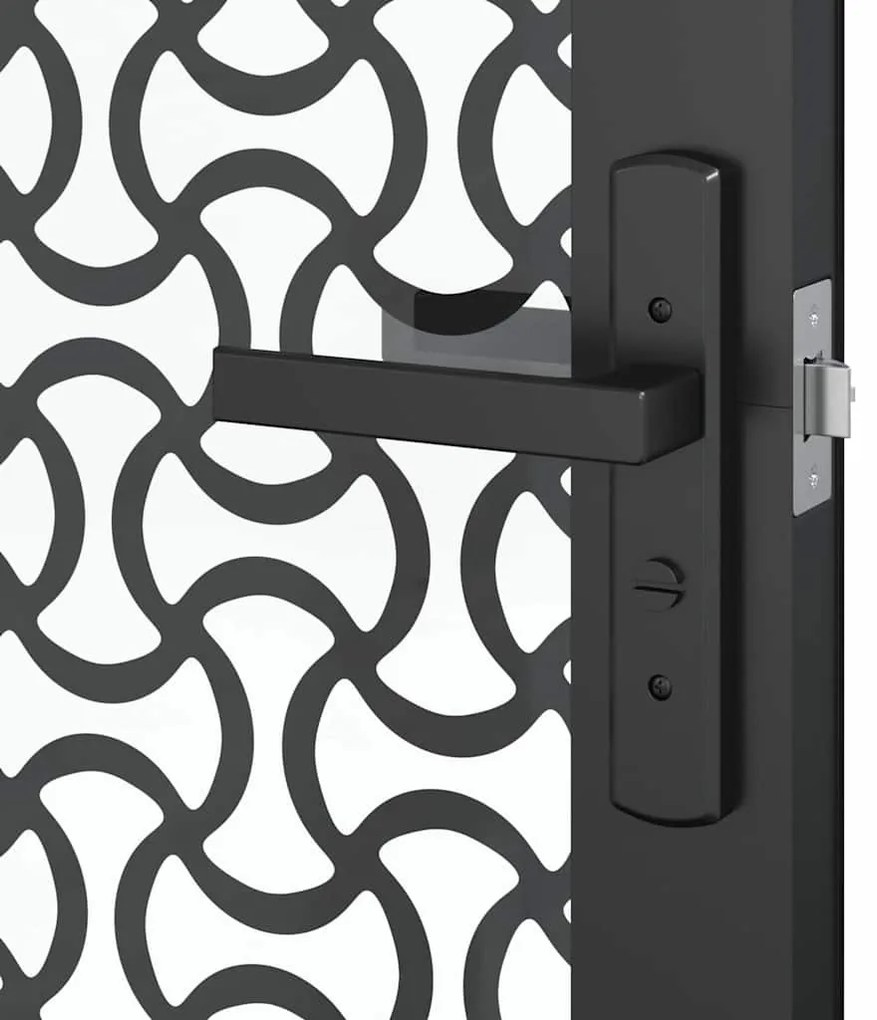 vidaXL Γυάλινη πόρτα Μαύρο 76 x 3.5 x 201.5 εκ Αλουμίνιο