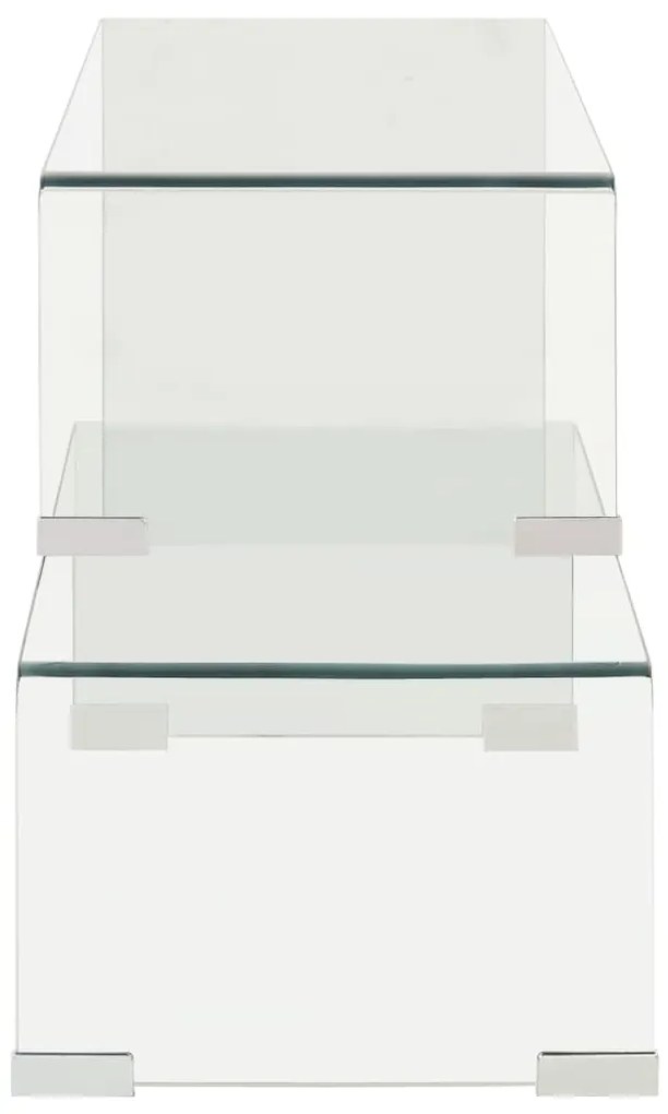 vidaXL Τραπεζάκι Σαλονιού Σετ 2 τεμ 90x30x20/110x30x40 εκ Ψημένο Γυαλί