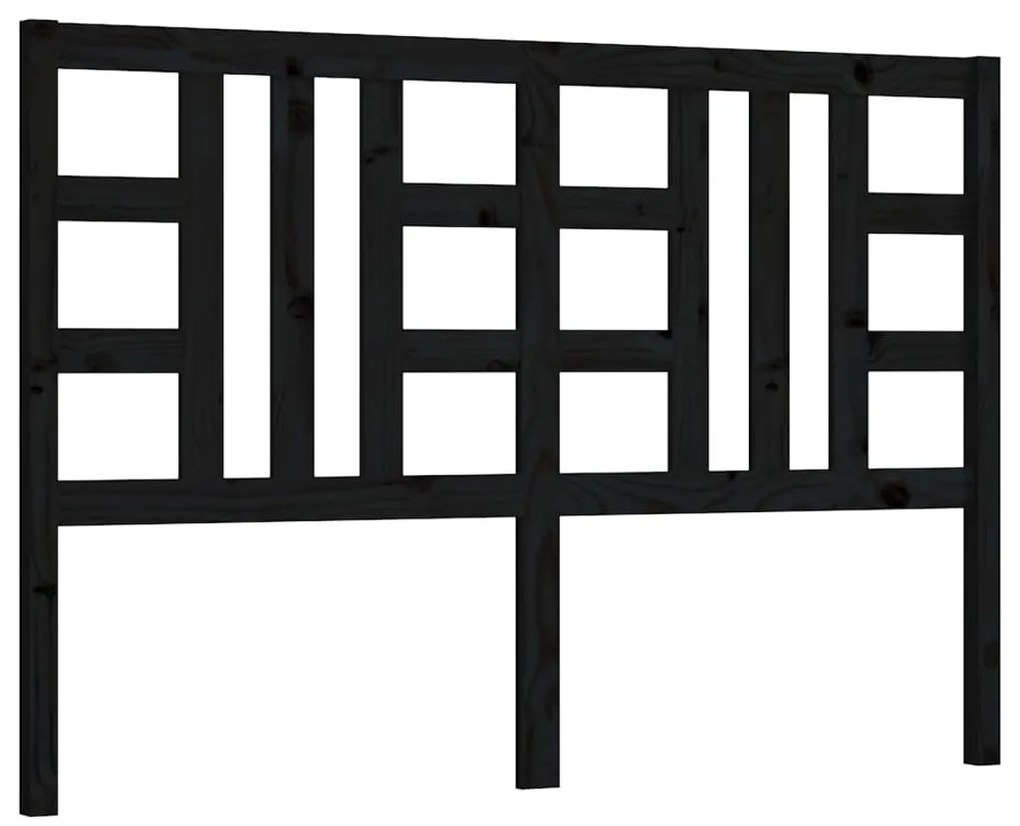 vidaXL Κεφαλάρι Κρεβατιού Μαύρο 166 x 4 x 100 εκ. Μασίφ Ξύλο Πεύκου