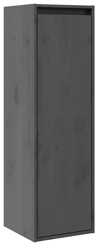 vidaXL Ντουλάπια Τοίχου 2 τεμ. Γκρι 30x30x100εκ από Μασίφ Ξύλο Πεύκου
