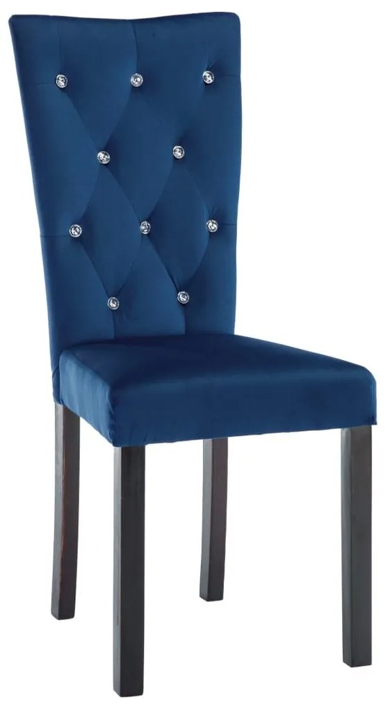 Καρέκλες Τραπεζαρίας 4 τεμ. Σκούρο Μπλε Βελούδινες - Μπλε