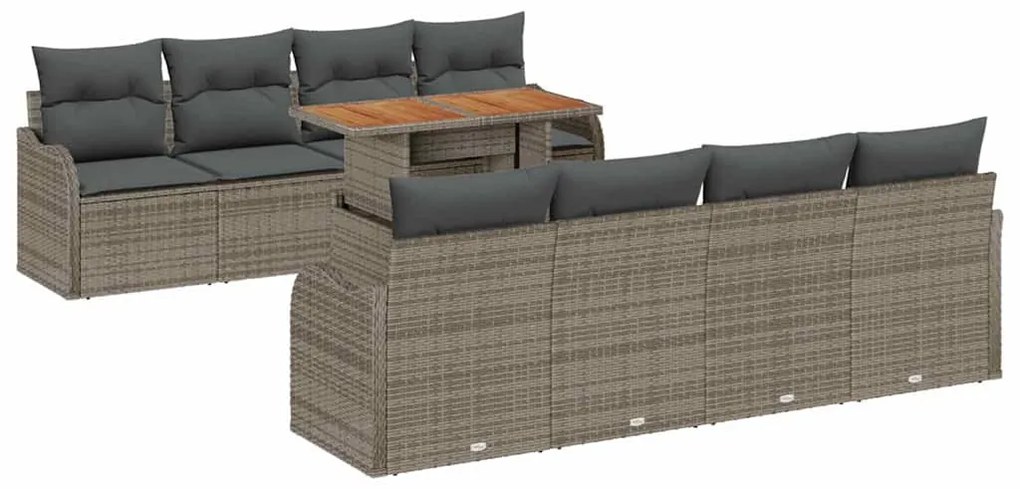 vidaXL Σετ Καναπέ Κήπου με μαξιλάρι 7 pcs Γκρι 100 x 55 x 73 εκ