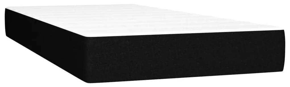Κρεβάτι Boxspring με Στρώμα Μαύρο 120x190 εκ. Υφασμάτινο - Μαύρο