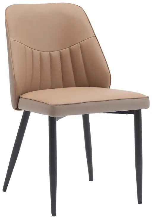 Καρέκλα Onyer καφέ-γκρι pu με πόδι μαύρο μέταλλο 48x60x83εκ 48x60x83 εκ.