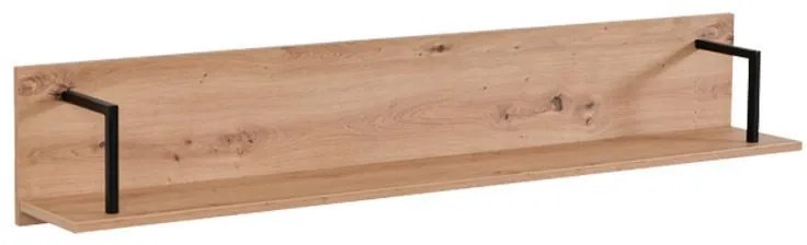 Ράφι τοίχου Sardinia ZP Artisan Oak - Μαύρο 137.5*21*24 εκ. 137.5x21x24 εκ.