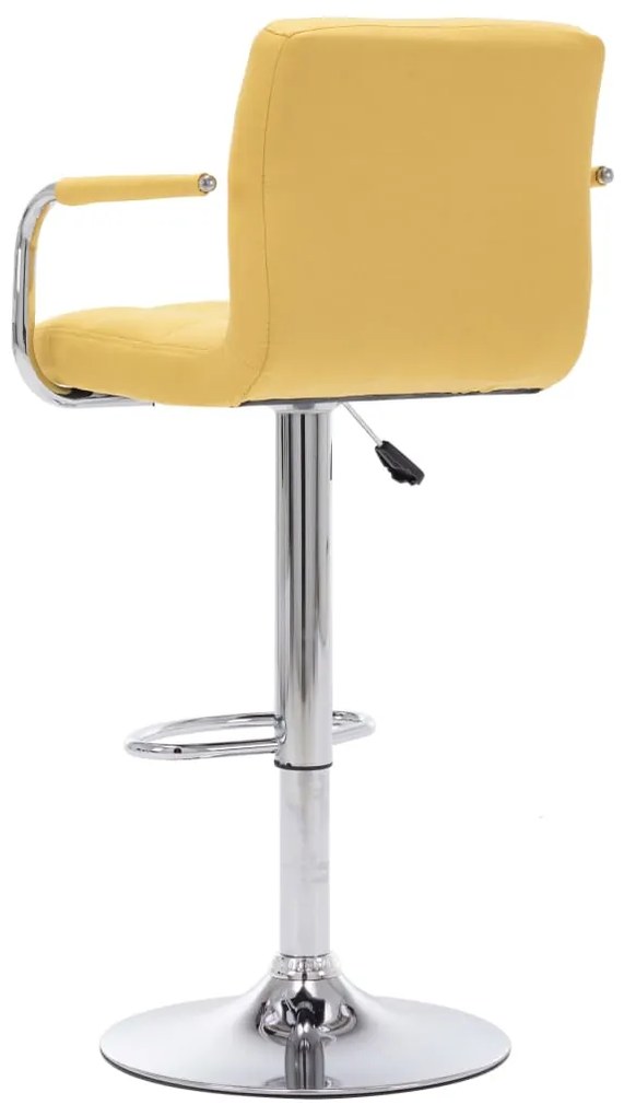 vidaXL Καρέκλες Μπαρ 2 τεμ. Κίτρινες Υφασμάτινες