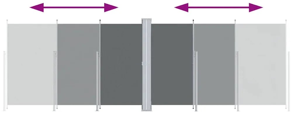 vidaXL Σκίαστρο Πλαϊνό Συρόμενο Ανθρακί 200 x 600 εκ.