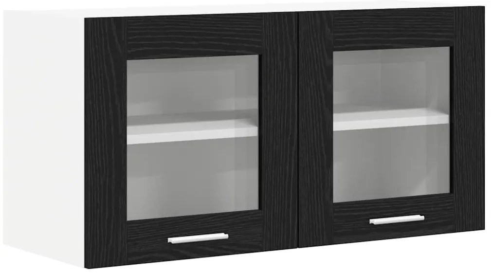 vidaXL Κρεμαστό ντουλάπι Μαύρος Δρυς και Λευκό 80 x 31 x 40 εκ