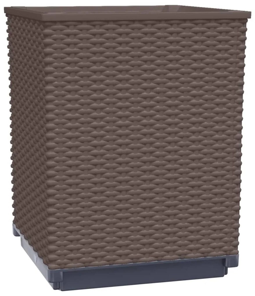 vidaXL Ζαρντινιέρες 2 τεμ. Καφέ 30 x 30 x 37 εκ. από Πολυπροπυλένιο