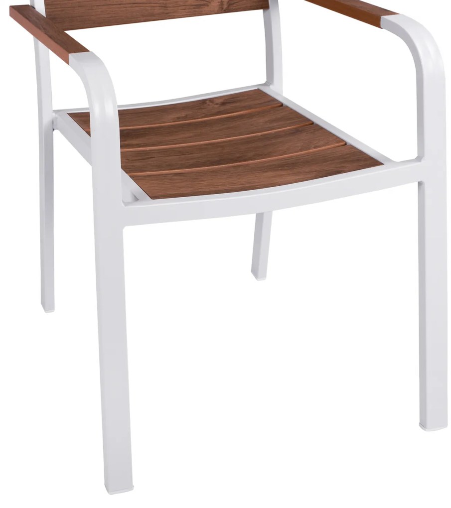 ΠΟΛΥΘΡΟΝΑ ΑΛΟΥΜΙΝΙΟΥ SAGA ΛΕΥΚΗ ΜΕ POLYWOOD HM5127.01 55x56x85Υ εκ. (1 Τεμμάχια)