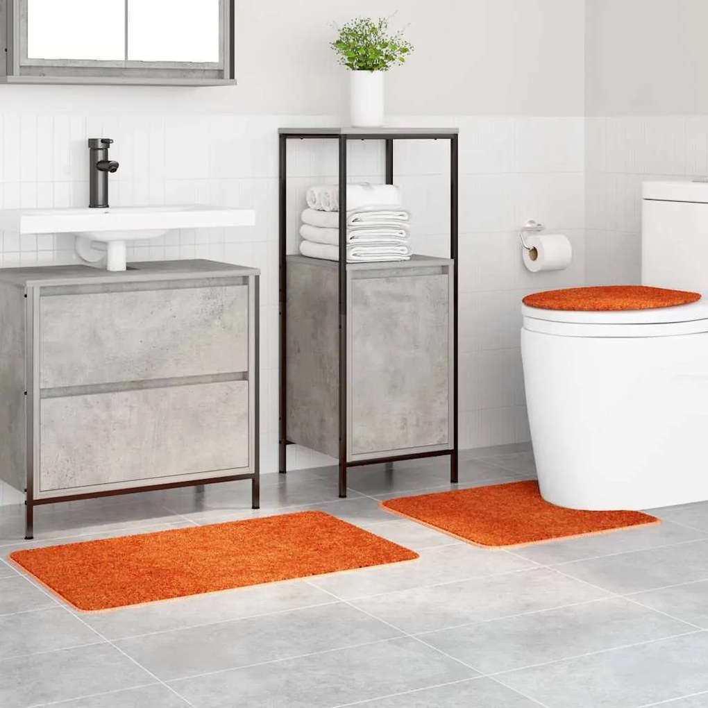 vidaXL Πατάκι μπάνιου 3 pcs Πορτοκαλί 50 x 50 cm Πολυπροπυλένιο