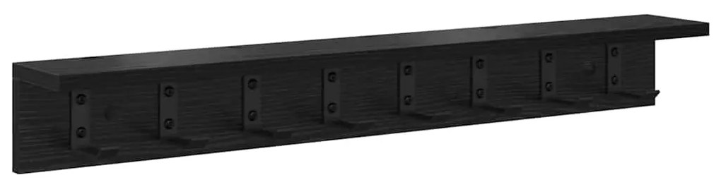 vidaXL Τοίχου Κρεμάστρα με ράφι Μαύρη δρυς 80 x 10.5 x 10.5 εκ