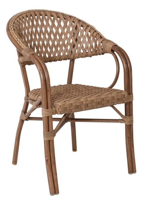 Πολυθρόνα VEGERA Φυσικό Rattan/Αλουμίνιο/Wicker