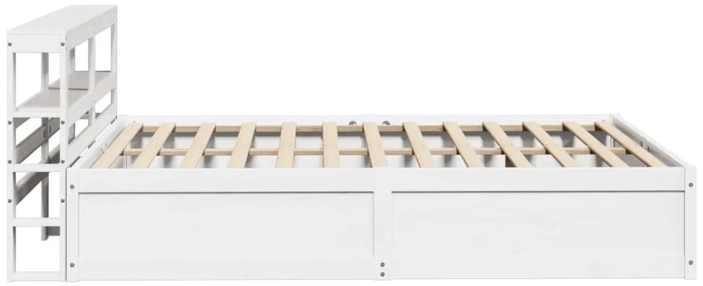 vidaXL Πλαίσιο Κρεβατιού Κεφαλάρι Λευκό 150x200εκ Μασίφ Πεύκο