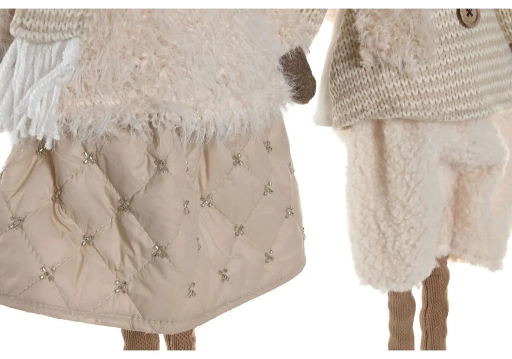 Χριστουγεννιάτικο Στολίδι Home ESPRIT Λευκό Μπεζ 25 x 18 x 44 cm (x2)