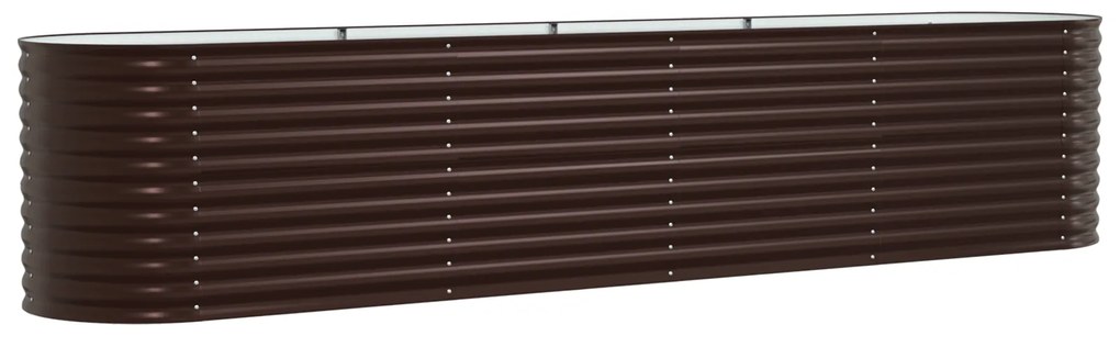 vidaXL Κήπος Ανυψωμένο Κρεβάτι Καφέ 400x80x81 εκ από Γαλβανισμένο Ατσάλι