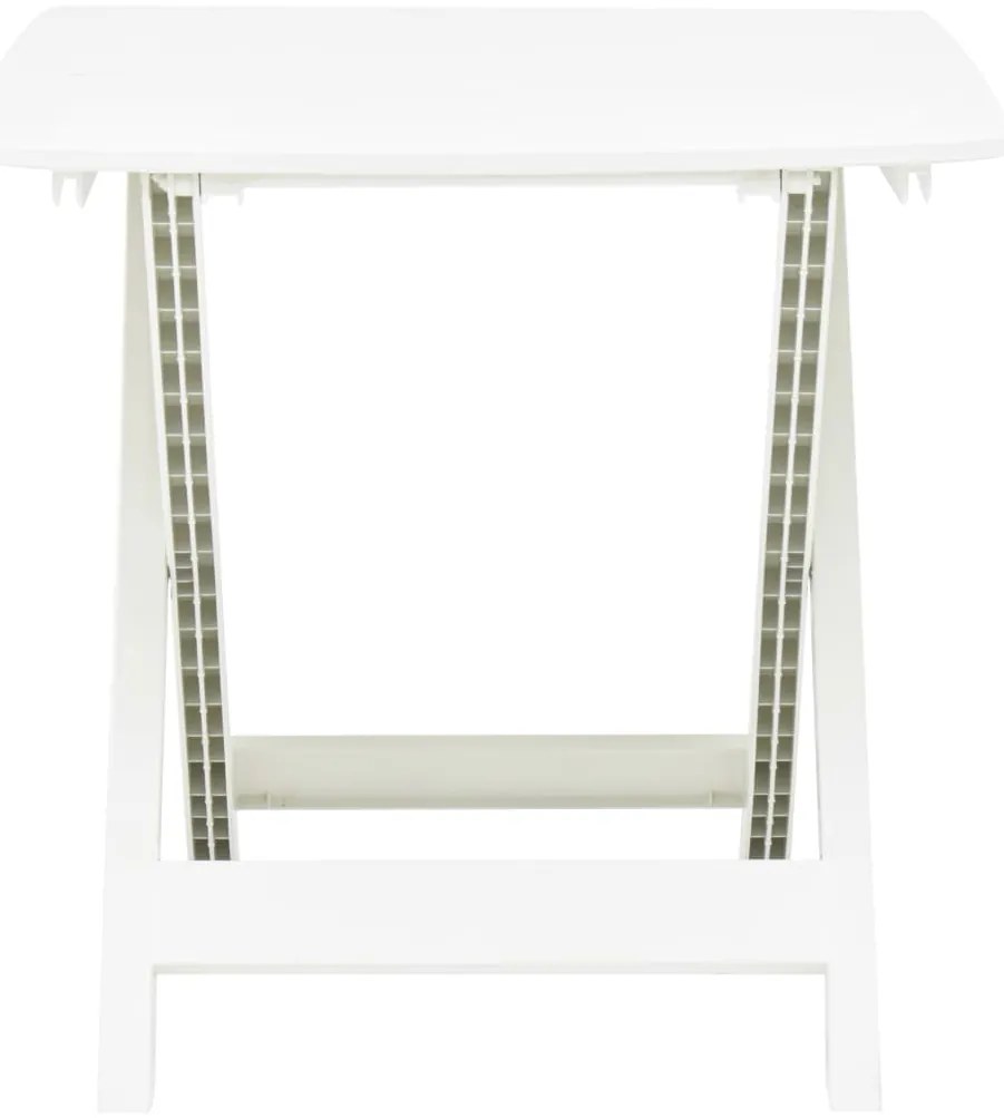 vidaXL Τραπέζι Κήπου Πτυσσόμενο Λευκό 79 x 72 x 70 εκ. Πλαστικό