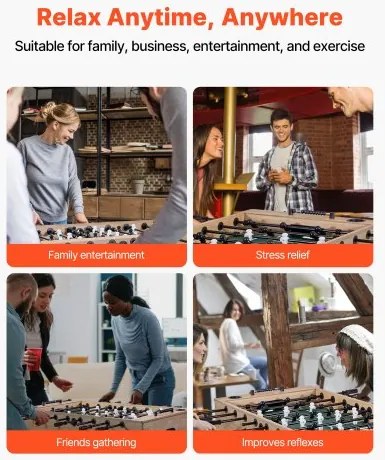 VEVOR 140 cm Foosball Soccer Game Table Standard Size Foosball Table for Home