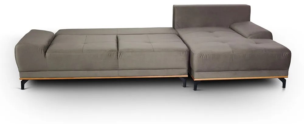 NATURA ΚΑΝΑΠΕΣ ΚΡΕΒΑΤΙ ΓΩΝΙΑ ΔΕΞΙΑ TAUPE 283x164xH90cm - 01-2643