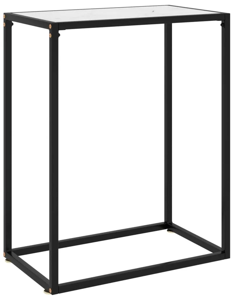 vidaXL Τραπέζι Κονσόλα Λευκό 60 x 35 x 75 εκ. από Ψημένο Γυαλί