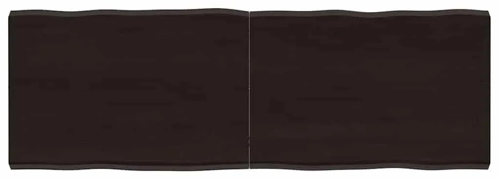 vidaXL Επιφ Τραπεζιού Αν Καφέ 120x40x(2-4)εκ.Ακατέργ. Μασίφ Ξύλο Δρυός