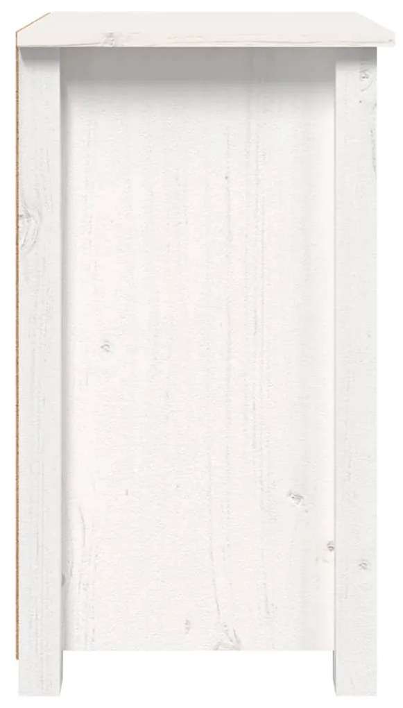 vidaXL Κομοδίνο Λευκό 40 x 35 x 61,5 εκ. από Μασίφ Ξύλο Πεύκου